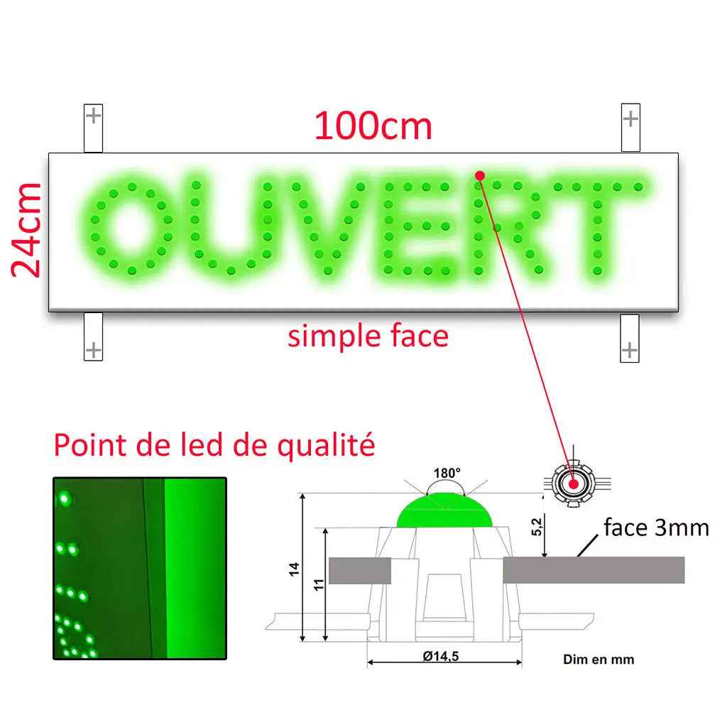 enseigne ouvert enseigne led lumineuse