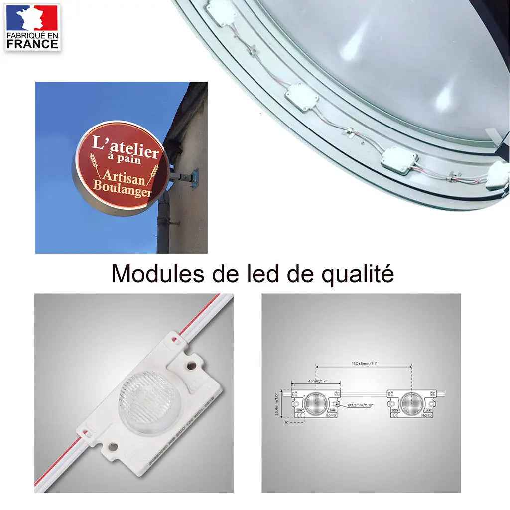 Enseigne ronde lumineuse