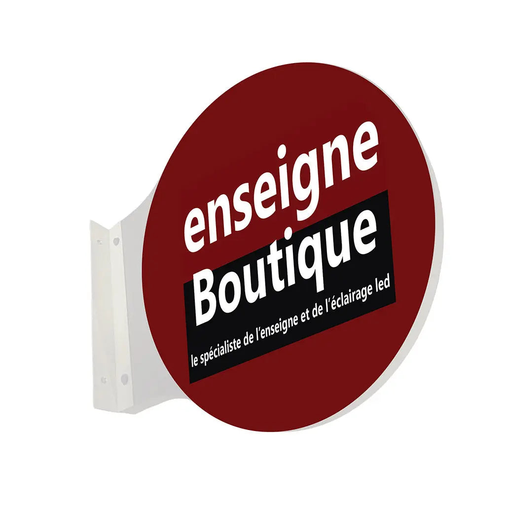 Enseigne-drapeau-ronde-non-lumineuse-avec-ou-sans-adhésifs Enseigne boutique Fabricant d'enseignes lumineuses