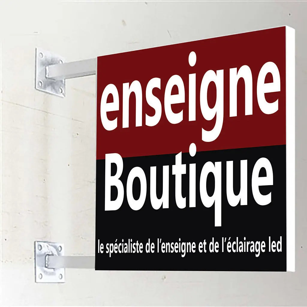 Enseigne-drapeau-carré-non-lumineuse Enseigne boutique Fabricant d'enseignes lumineuses