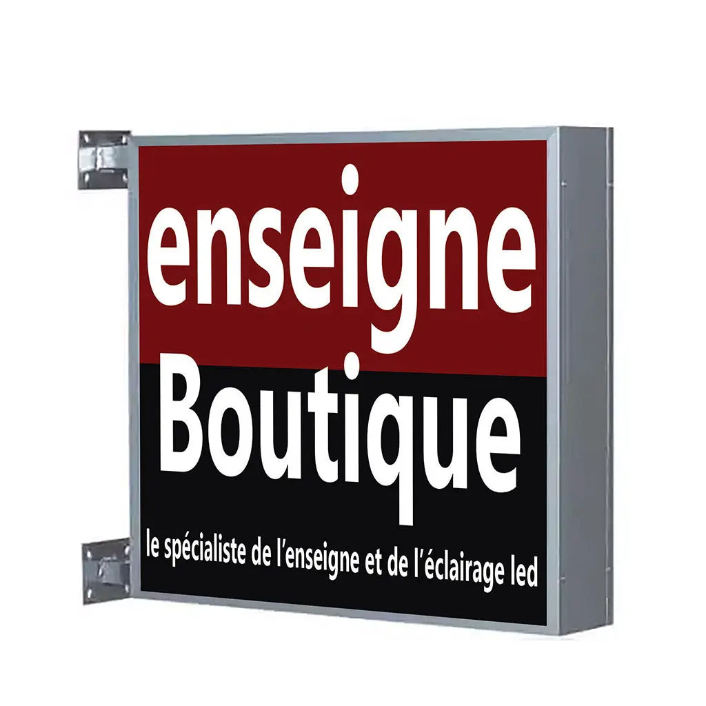 Enseigne-drapeau-carré-lumineuse Enseigne boutique Fabricant d'enseignes lumineuses