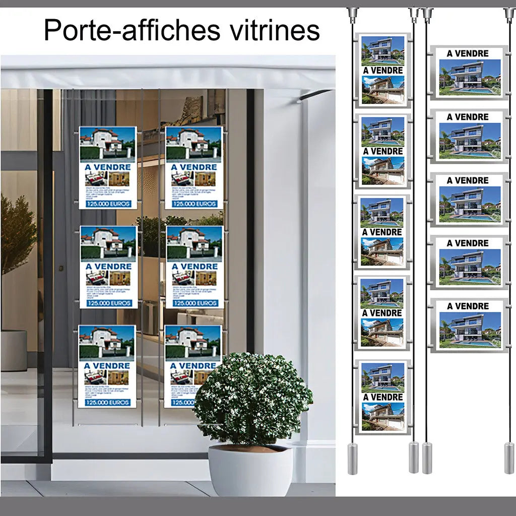 Les-porte-affiches-vitrine Enseigne boutique Fabricant d'enseignes lumineuses