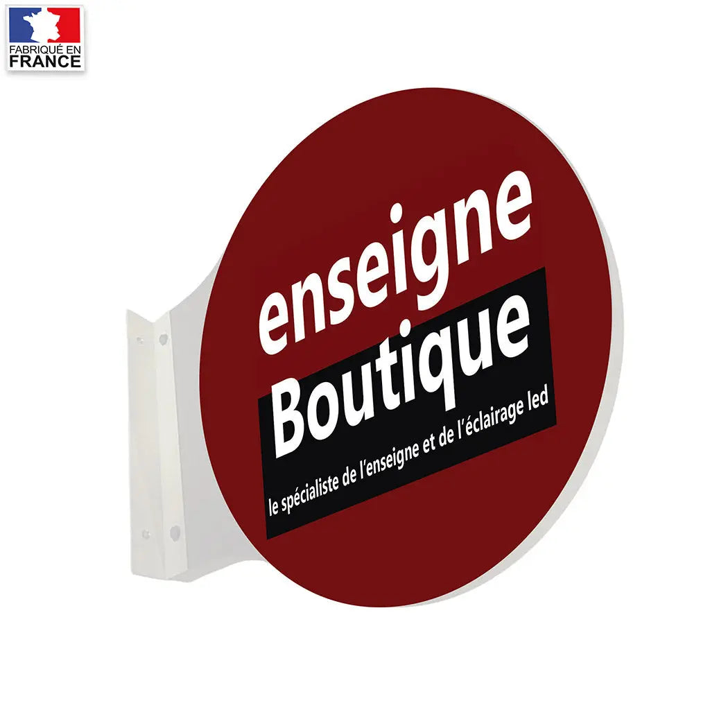 Enseigne drapeau ronde non lumineuse Enseigne boutique Fabricant d'enseignes lumineuses