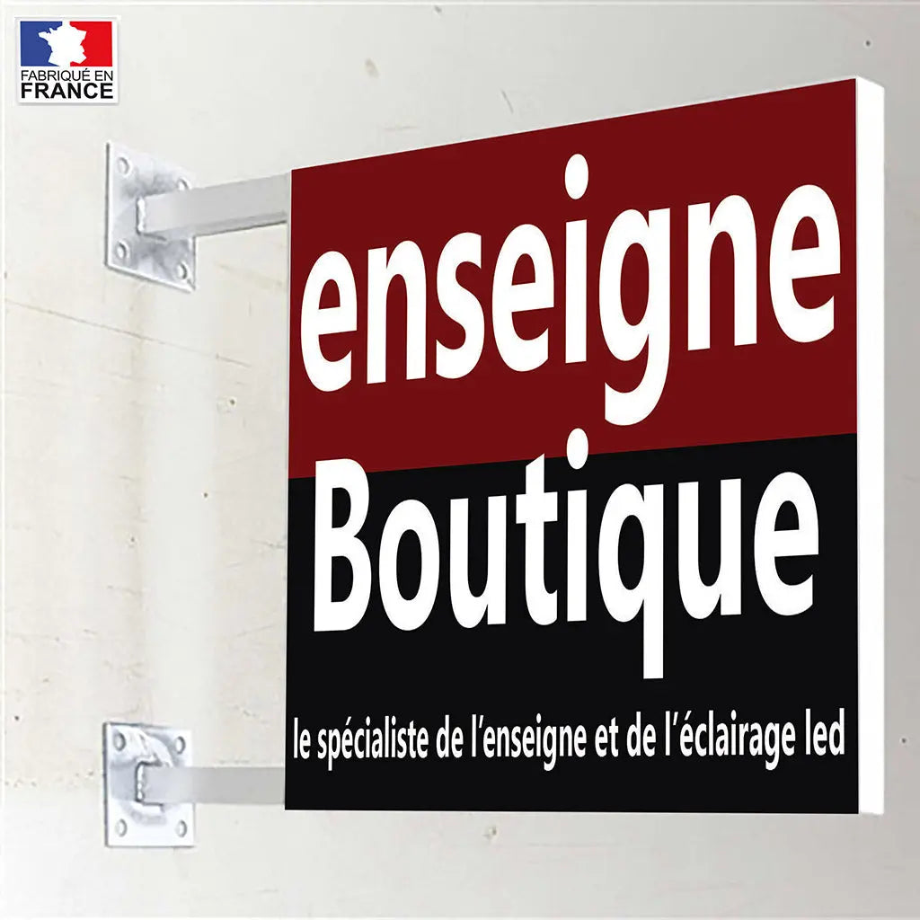 Enseigne drapeau carré perpendiculaire non lumineuse Enseigne boutique Fabricant d'enseignes lumineuses