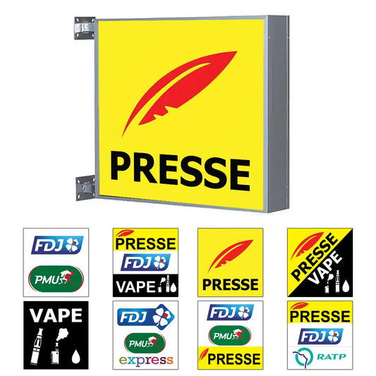 Enseigne lumineuse presse vape fdj pmu Enseigne boutique Fabricant d'enseignes lumineuses