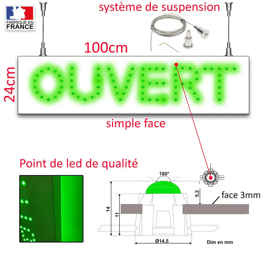 enseigne ouvert enseigne led lumineuse Enseigne boutique Fabricant d'enseignes lumineuses