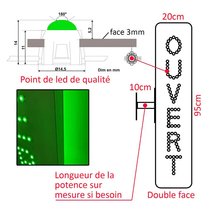 enseigne ouvert enseigne led lumineuse Enseigne boutique Fabricant d'enseignes lumineuses