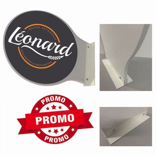 Enseigne Drapeau Ronde Non Lumineuse pour Intérieur et Extérieur