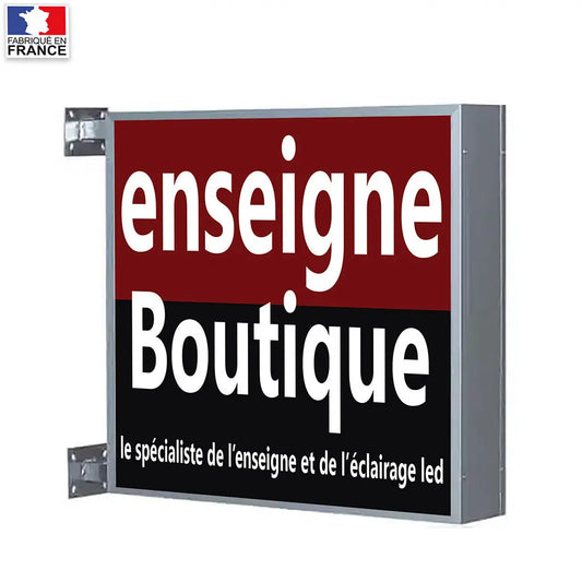 Enseigne drapeau carré lumineuse Enseigne boutique Fabricant d'enseignes lumineuses